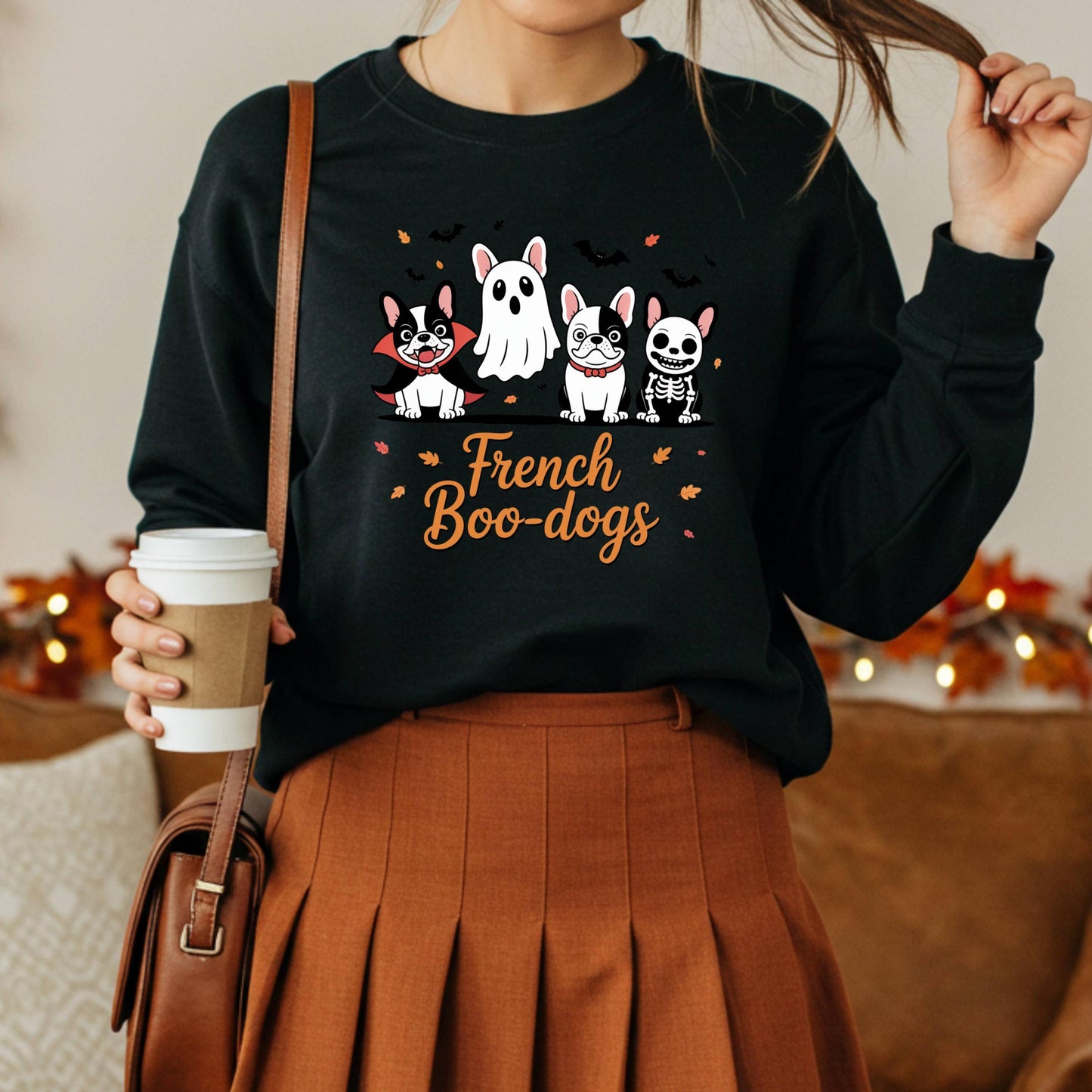 Halloween French Bulldog Sweatshirt: Fall Ghost Boo Dog Mom Gift