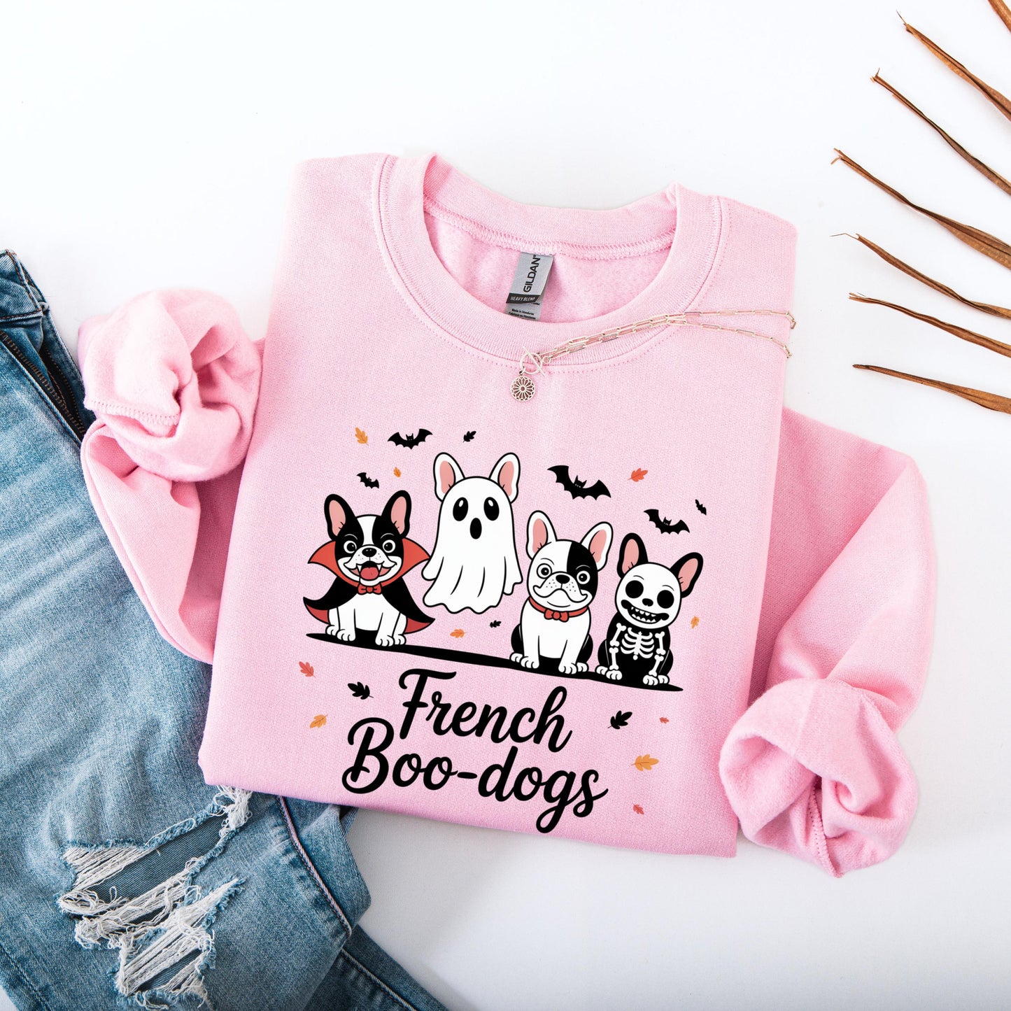Halloween French Bulldog Sweatshirt: Fall Ghost Boo Dog Mom Gift