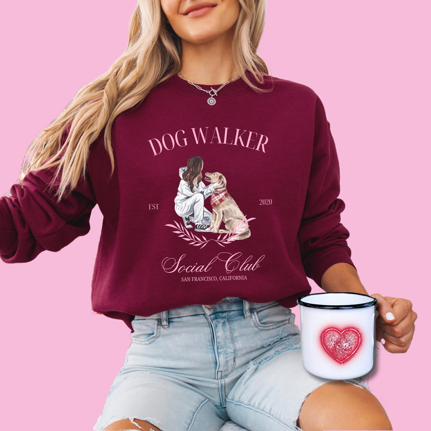 Dog Walker Social Club Sweatshirt | Dog Mom Gift