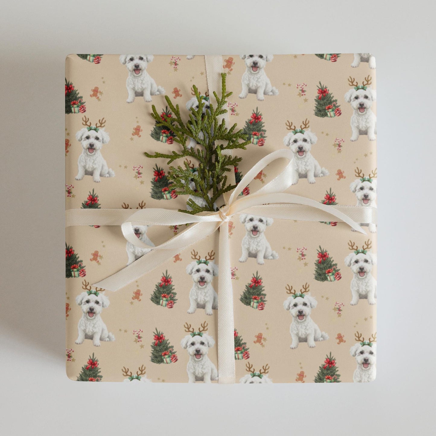 Christmas Bichon Frise Wrapping Paper