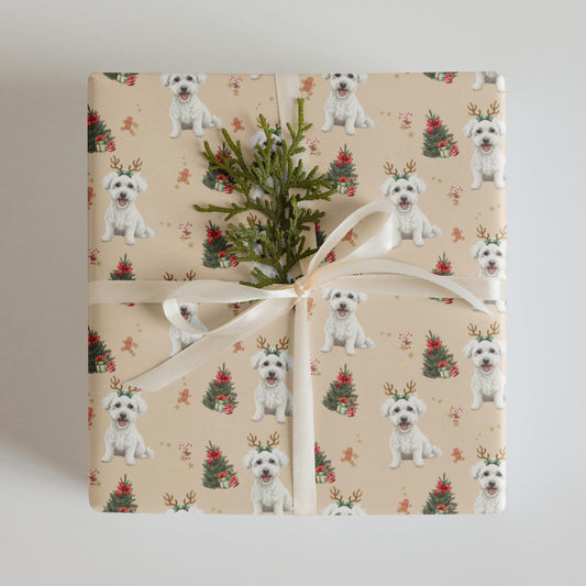 Christmas Bichon Frise Wrapping Paper