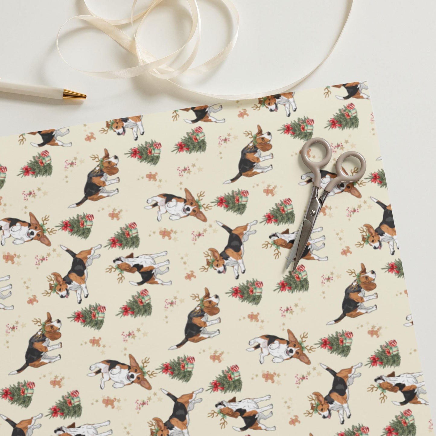 Christmas Beagle Wrapping Paper