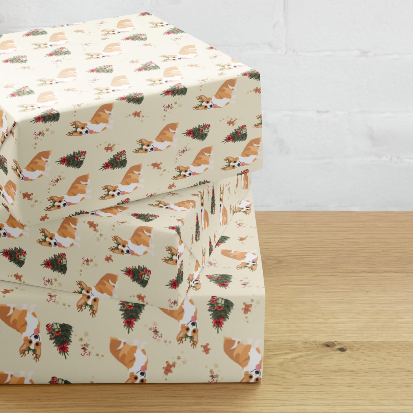 Christmas Fawn Corgi Wrapping Paper