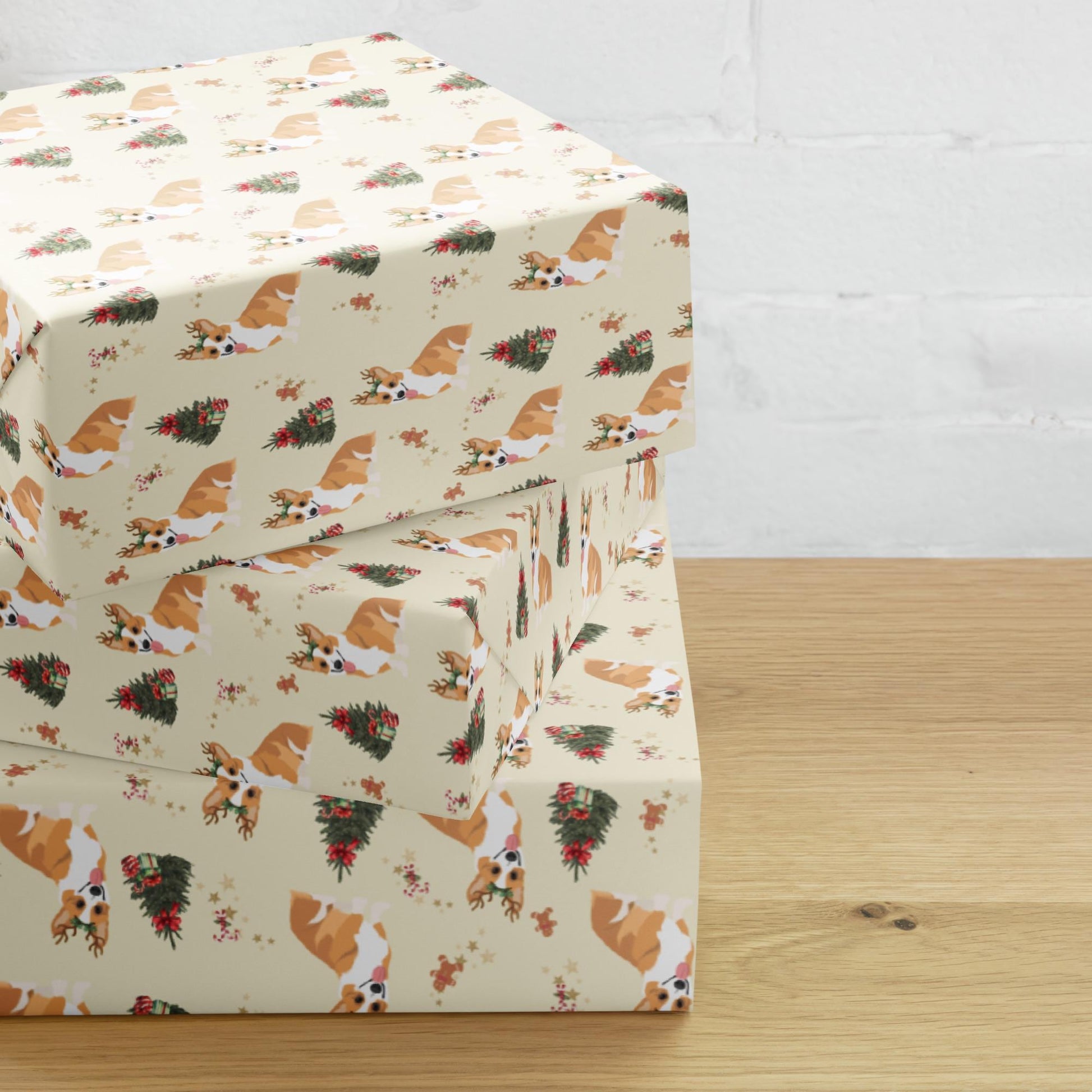 Christmas Fawn Corgi Wrapping Paper