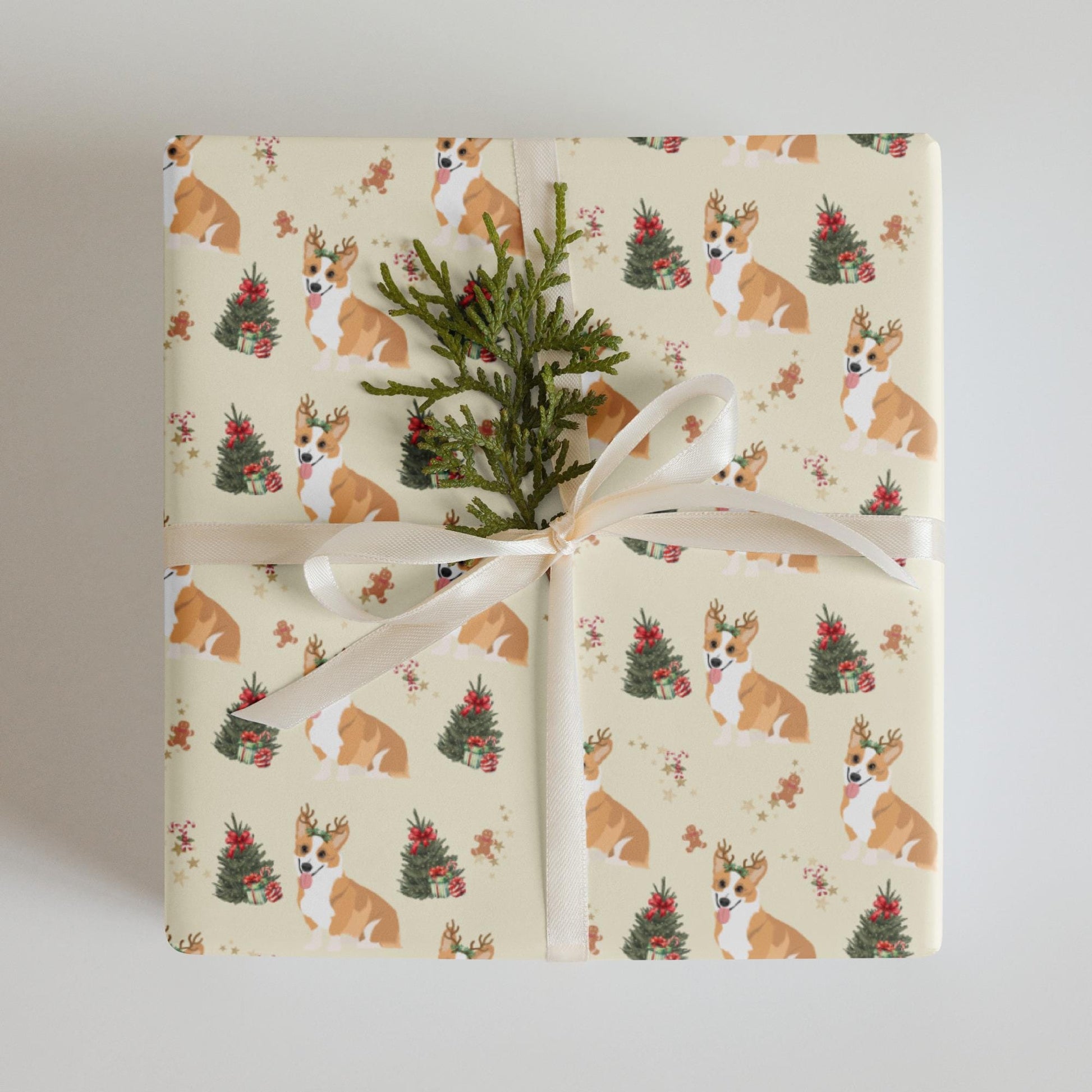 Christmas Fawn Corgi Wrapping Paper