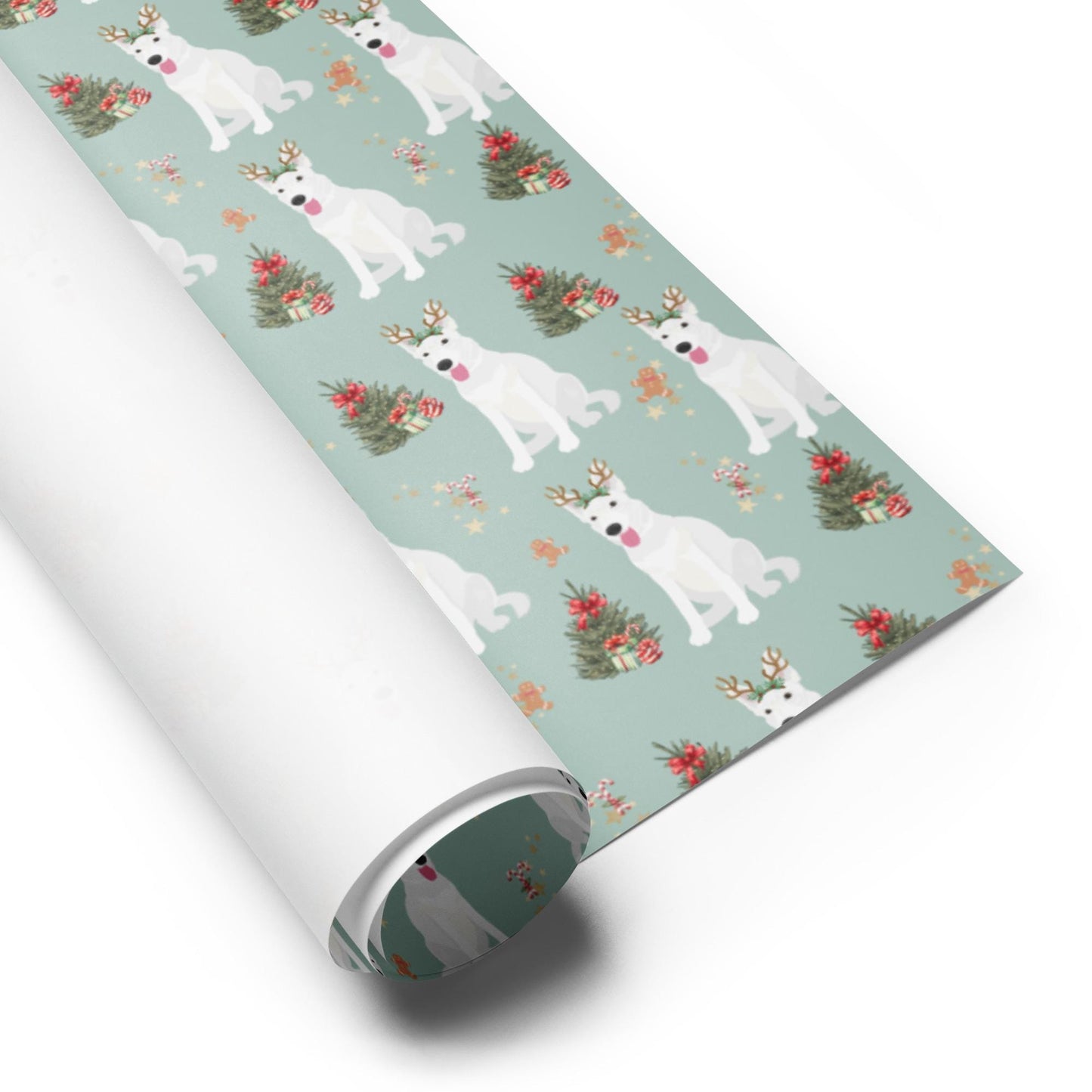 Christmas White German Shepherd Wrapping Paper