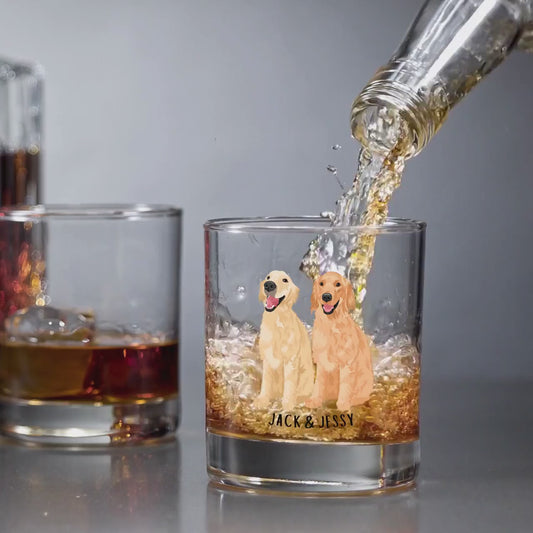 Personalized Golden retriever dad gift, whiskey glass, bachelor gift, dog dad gift, golden retriever gift, golden mom gift, dog husband gift
