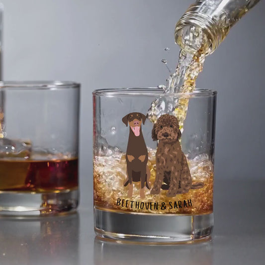 Mix & Match Dog Breed Whiskey Glass for Husband Christmas Gift, labrador bourbon glass, golden retriever, doberman, german shepherd, doodle
