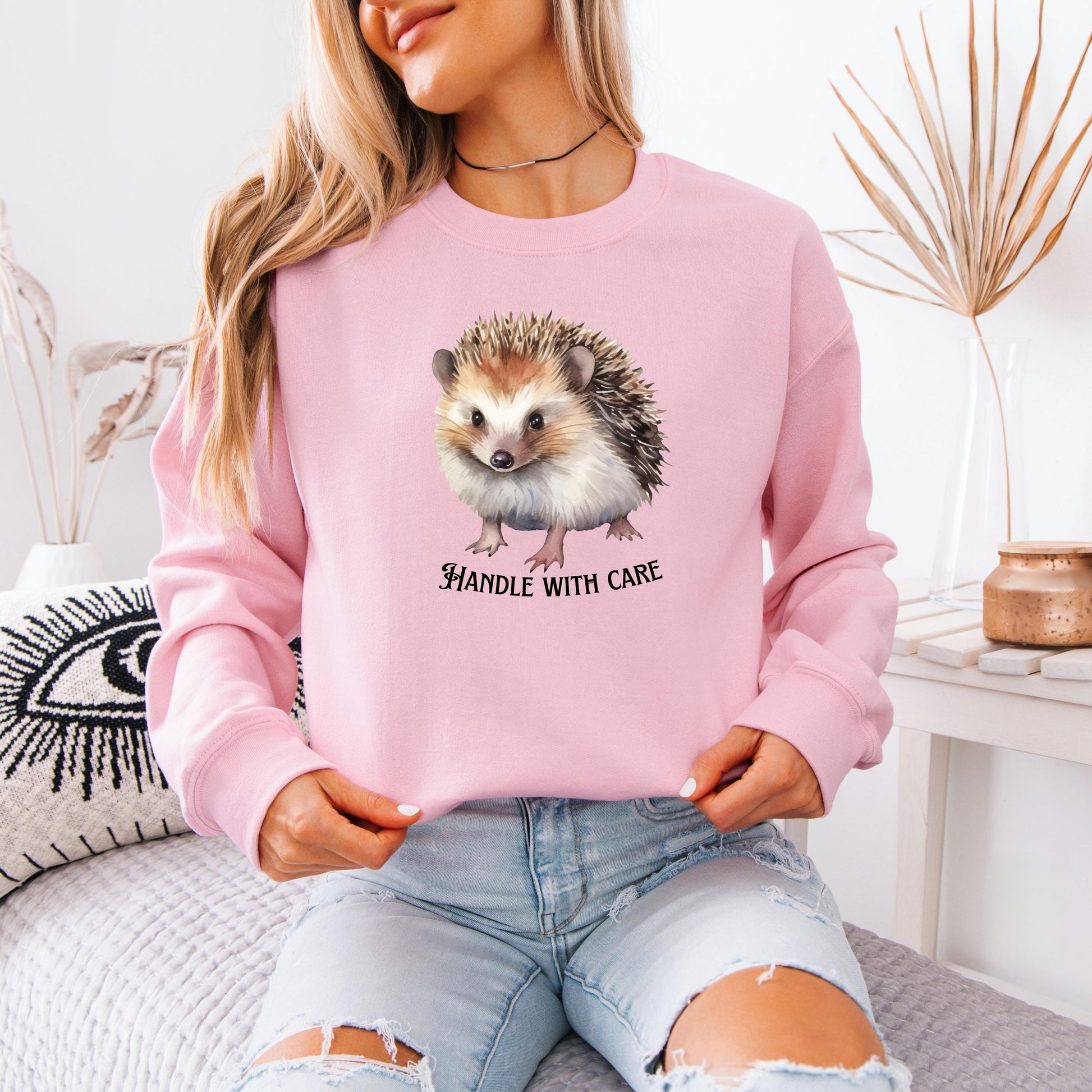 African Pygmy Hedgehog Handle With Care Sweatshirt ywd4kc-br.myshopify.com