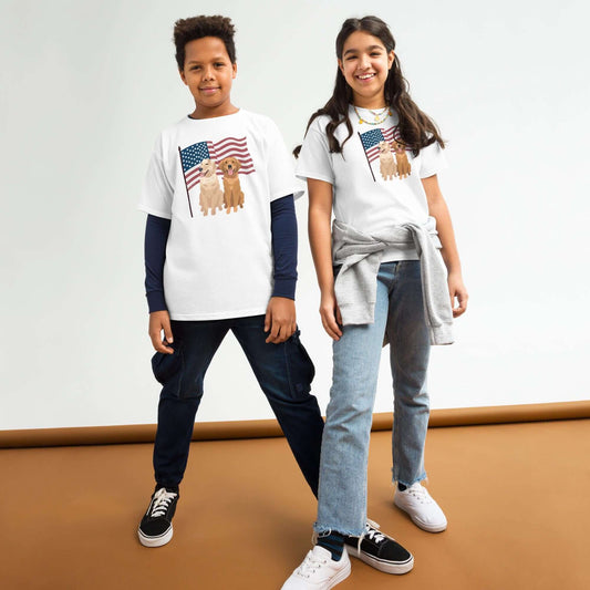 American 4th Of July Golden Retriever Youth T-Shirt ywd4kc-br.myshopify.com