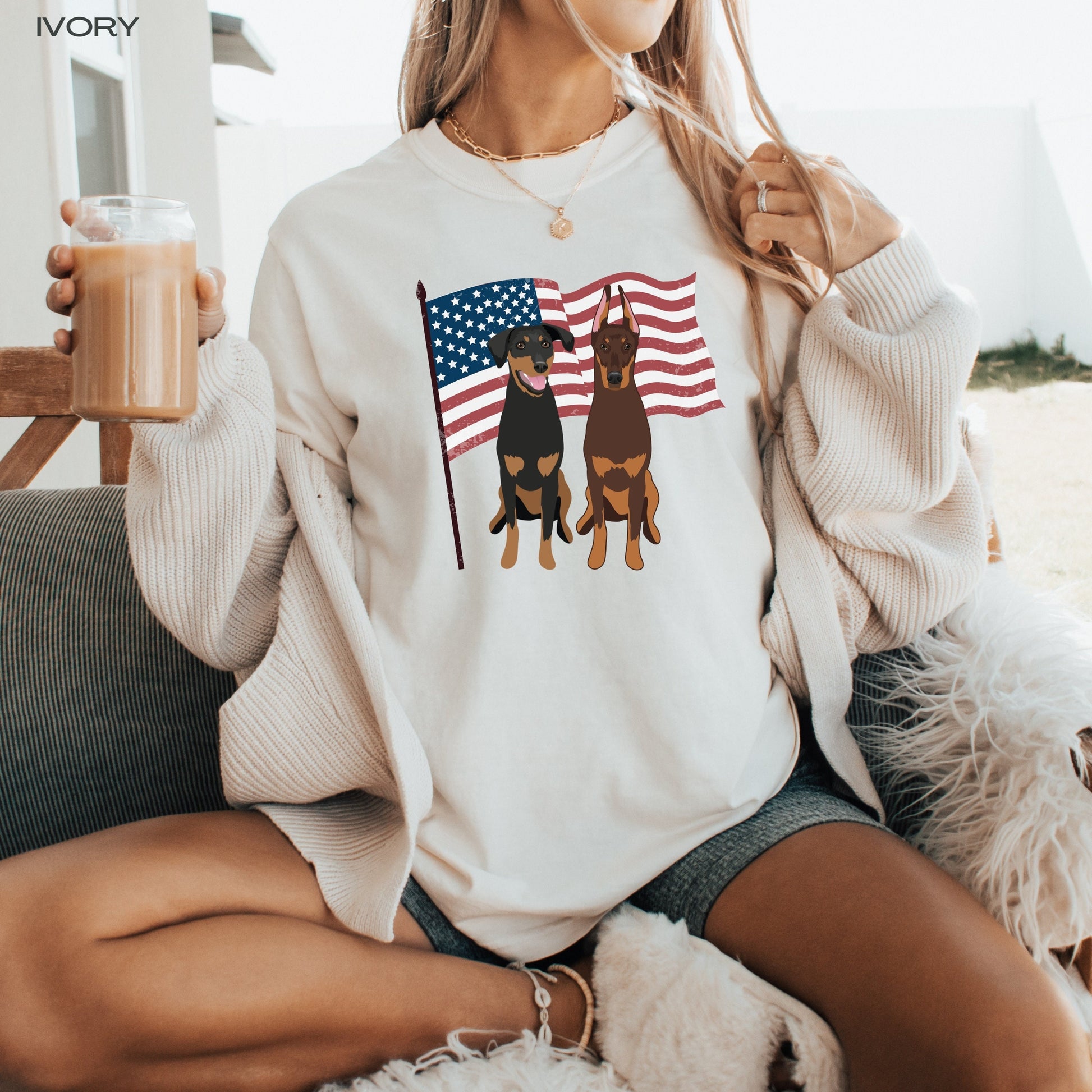 American Flag Doberman Shirt ywd4kc-br.myshopify.com
