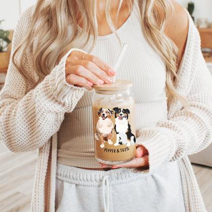 Australian Shepherd Glass With Lid and Straw ywd4kc-br.myshopify.com