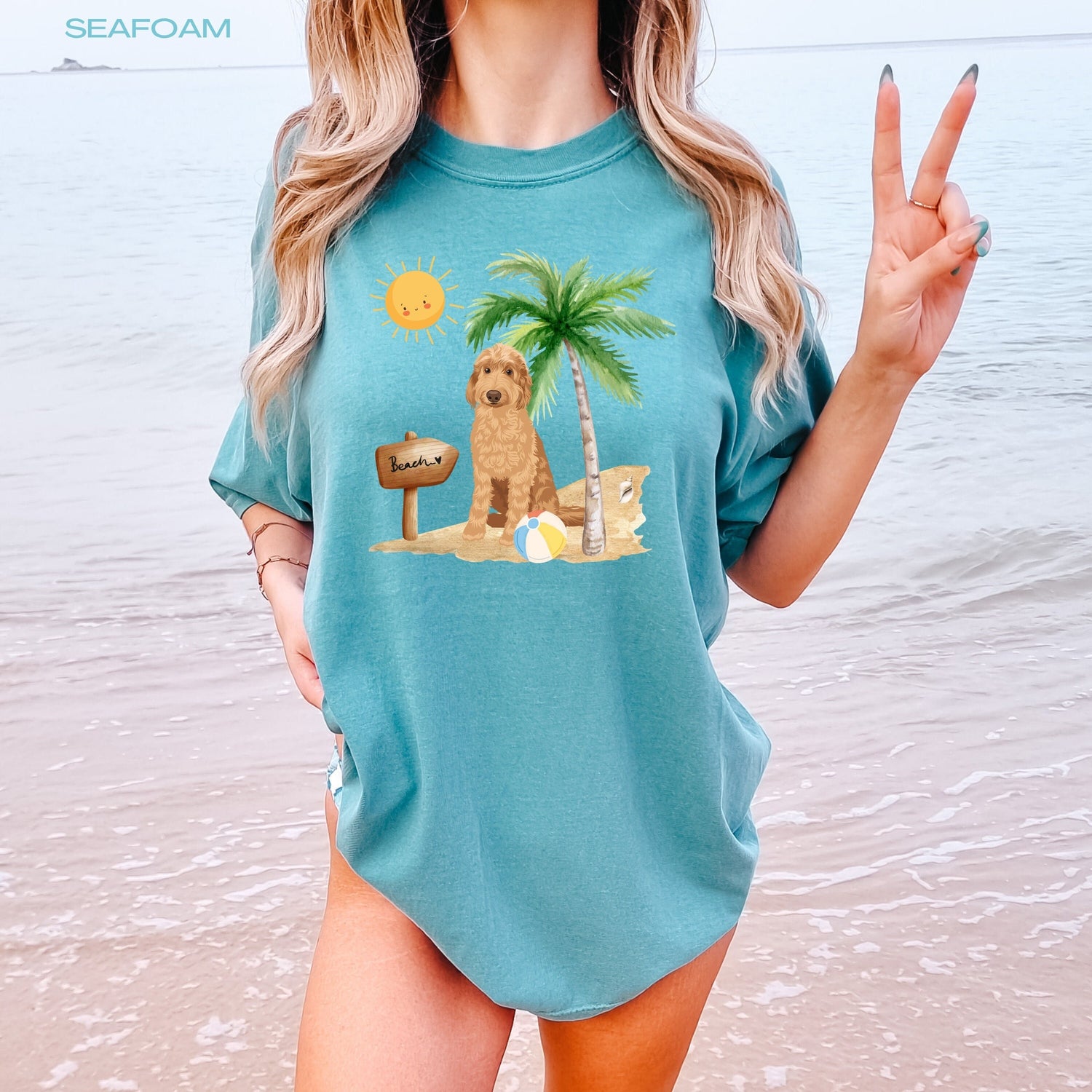 Beach Golden Doodle T-Shirt ywd4kc-br.myshopify.com