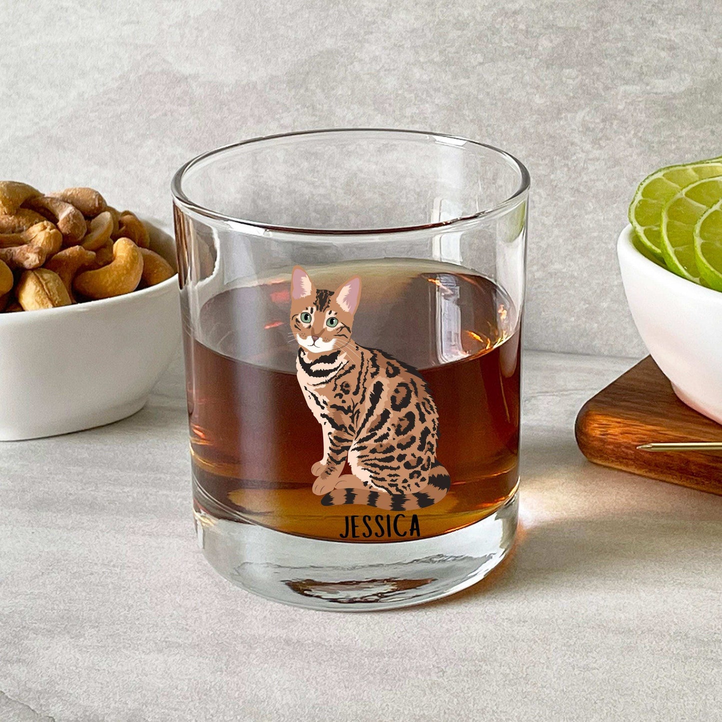 Bengal Cat Whiskey Glass ywd4kc-br.myshopify.com