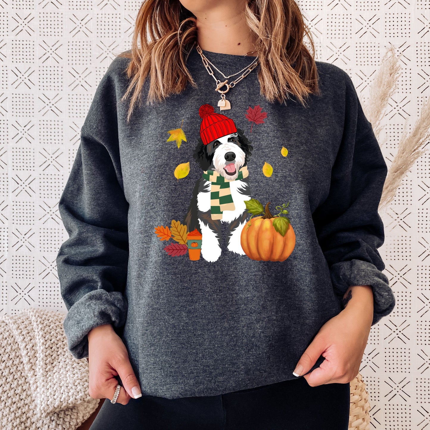 Bernedoodle Fall Pumpkin Sweatshirt ywd4kc-br.myshopify.com