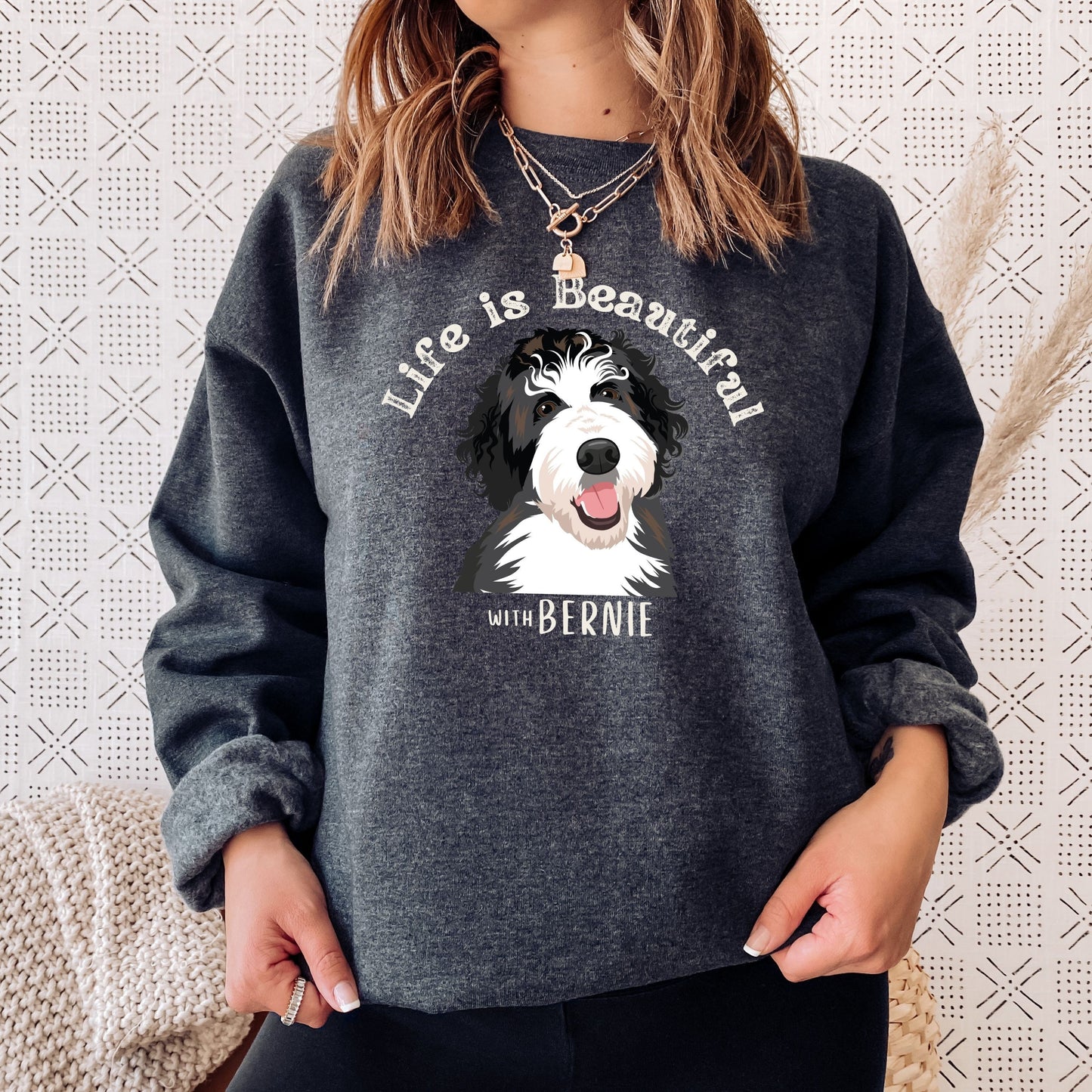 Bernedoodle Sweatshirt Life Is Beautiful ywd4kc-br.myshopify.com