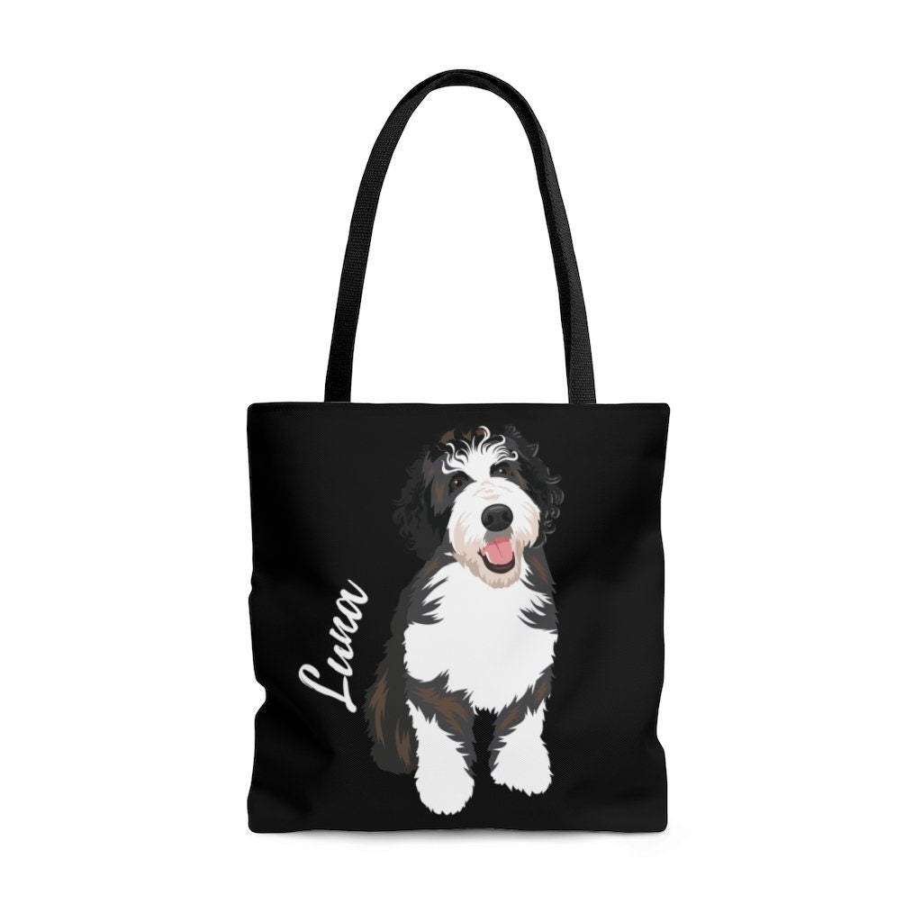 Bernedoodle Tote Bag With Dog Name ywd4kc-br.myshopify.com