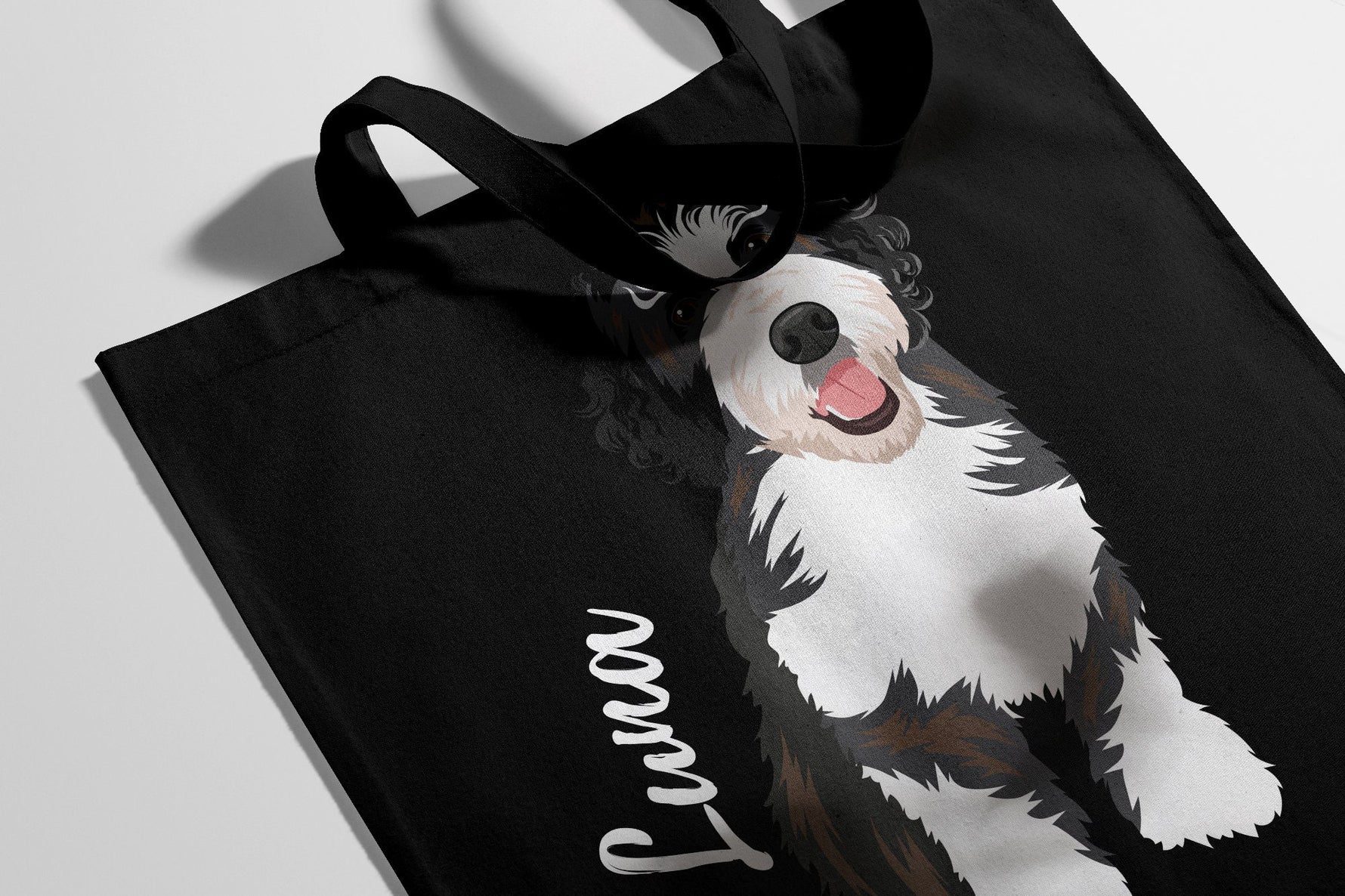 Bernedoodle Tote Bag With Dog Name ywd4kc-br.myshopify.com