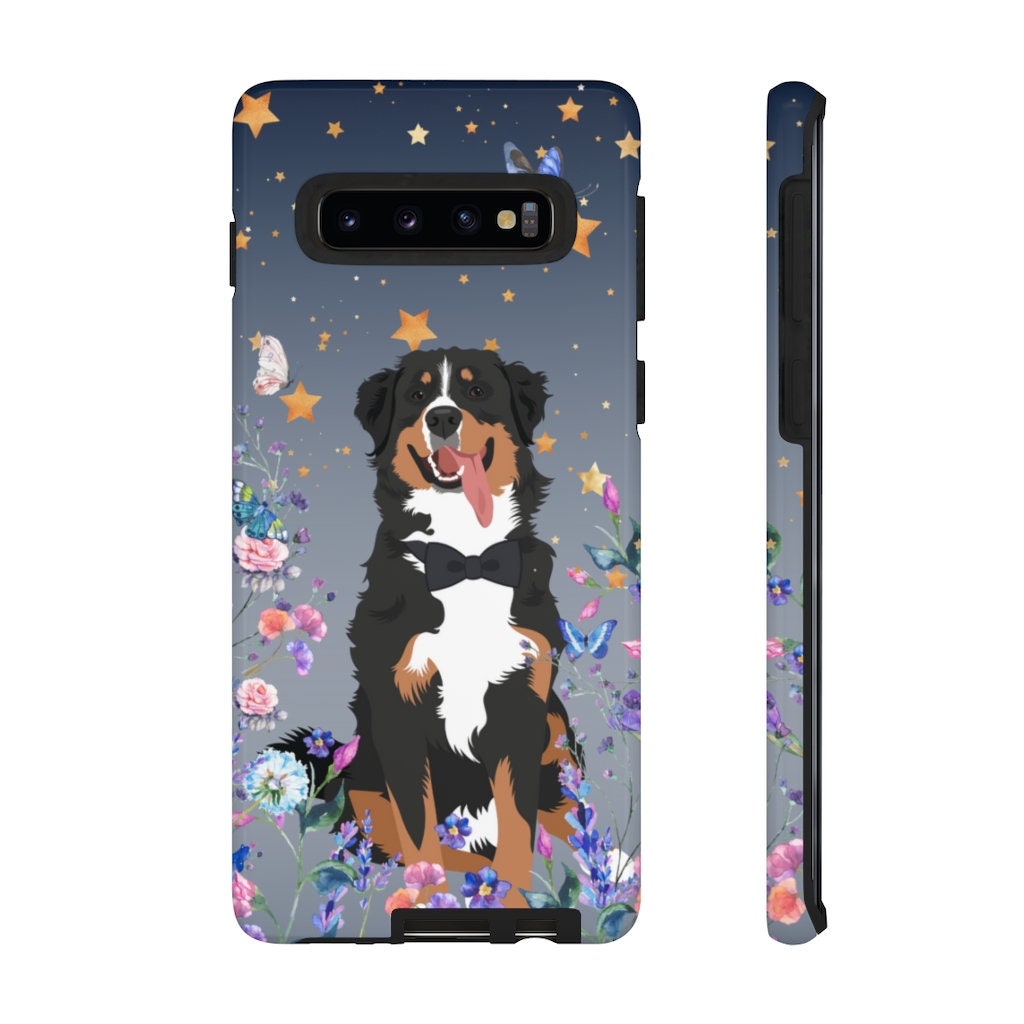 Bernese Mountain Dog Phone Case | Flowers And Stars | For iPhone ywd4kc-br.myshopify.com