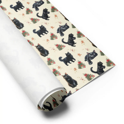 Black Cat Christmas Wrapping Paper | 3 Sheets