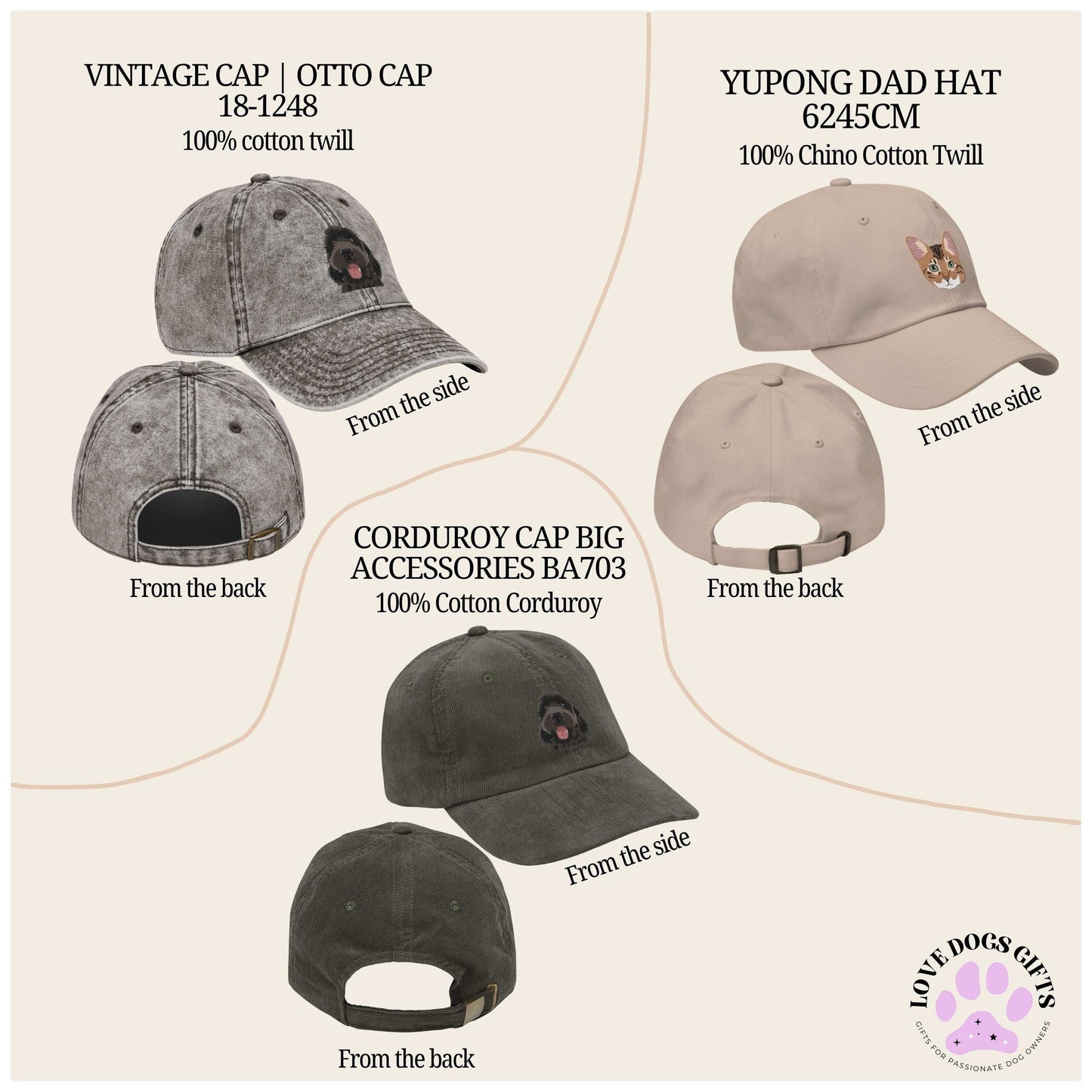 Black Goldendoodle Dog Hat ywd4kc-br.myshopify.com