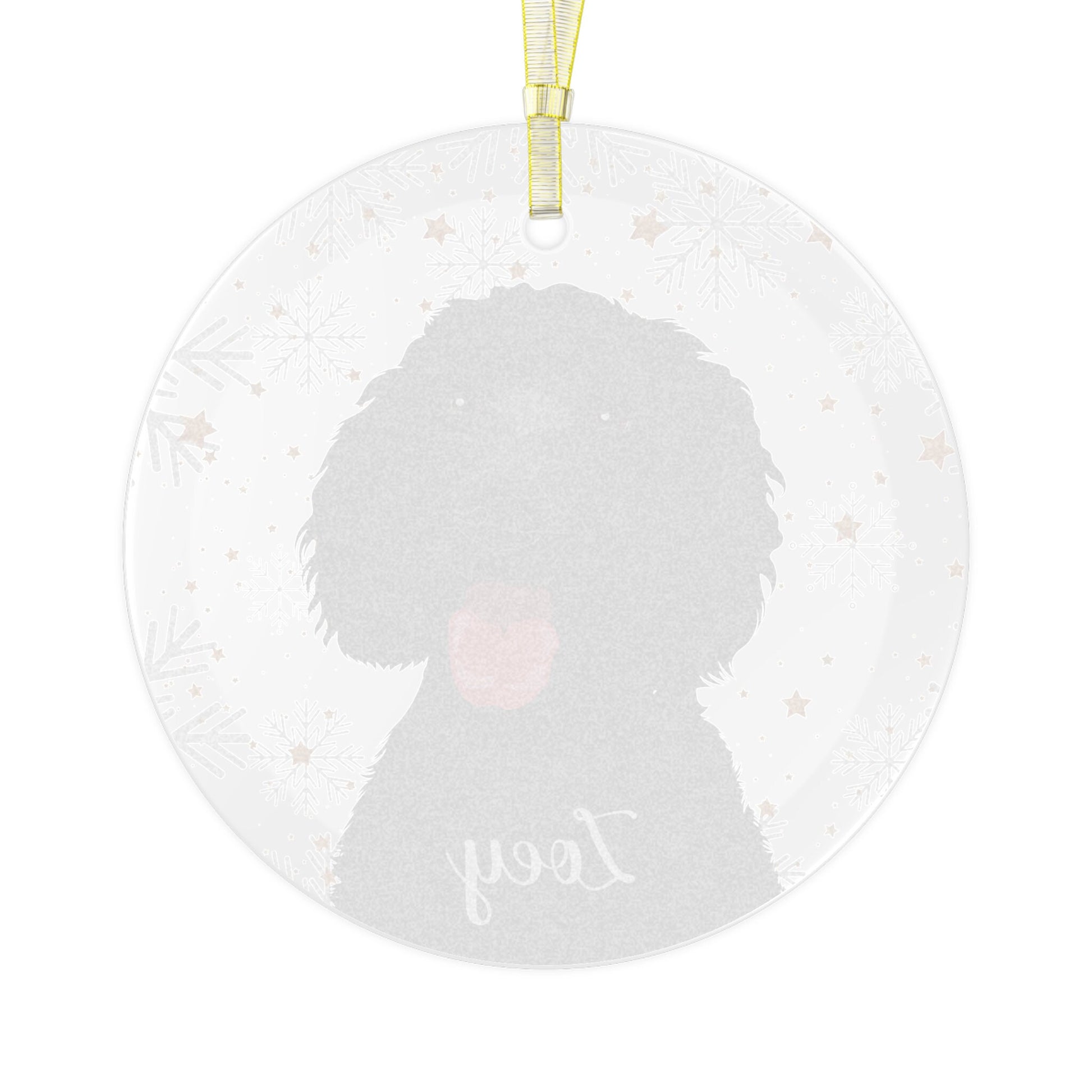 Black Goldendoodle Glass Ornament | Dog Tree Decor ywd4kc-br.myshopify.com