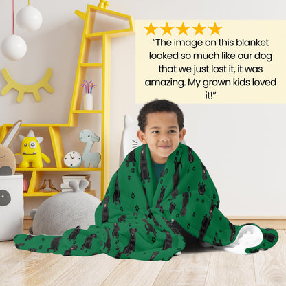 Black Labrador Blanket | Throw With Dog Paws ywd4kc-br.myshopify.com