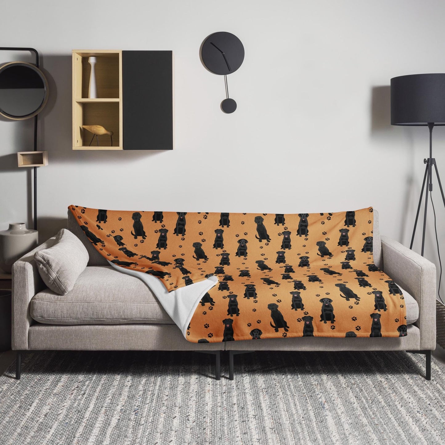 Black Labrador Blanket | Throw With Dog Paws ywd4kc-br.myshopify.com