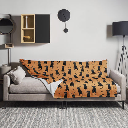 Black Labrador Blanket | Throw With Dog Paws ywd4kc-br.myshopify.com