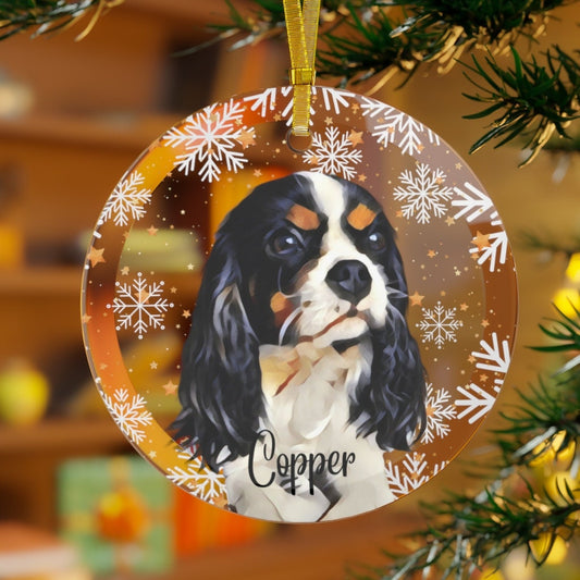 Cavalier King Charles Spaniel Glass Ornament | Elegant Dog Decor ywd4kc-br.myshopify.com