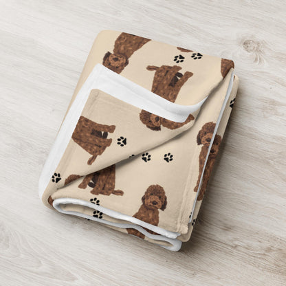 Chocolate Golden doodle blanket with paws ywd4kc-br.myshopify.com