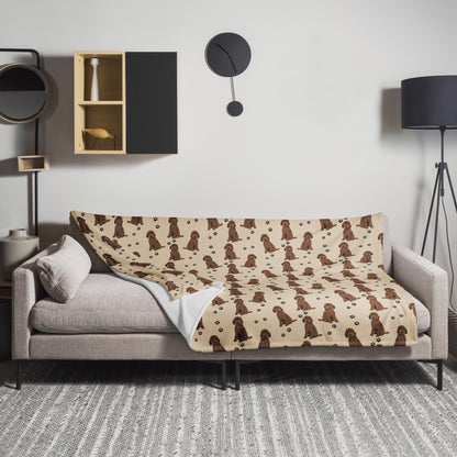 Chocolate Golden doodle blanket with paws ywd4kc-br.myshopify.com