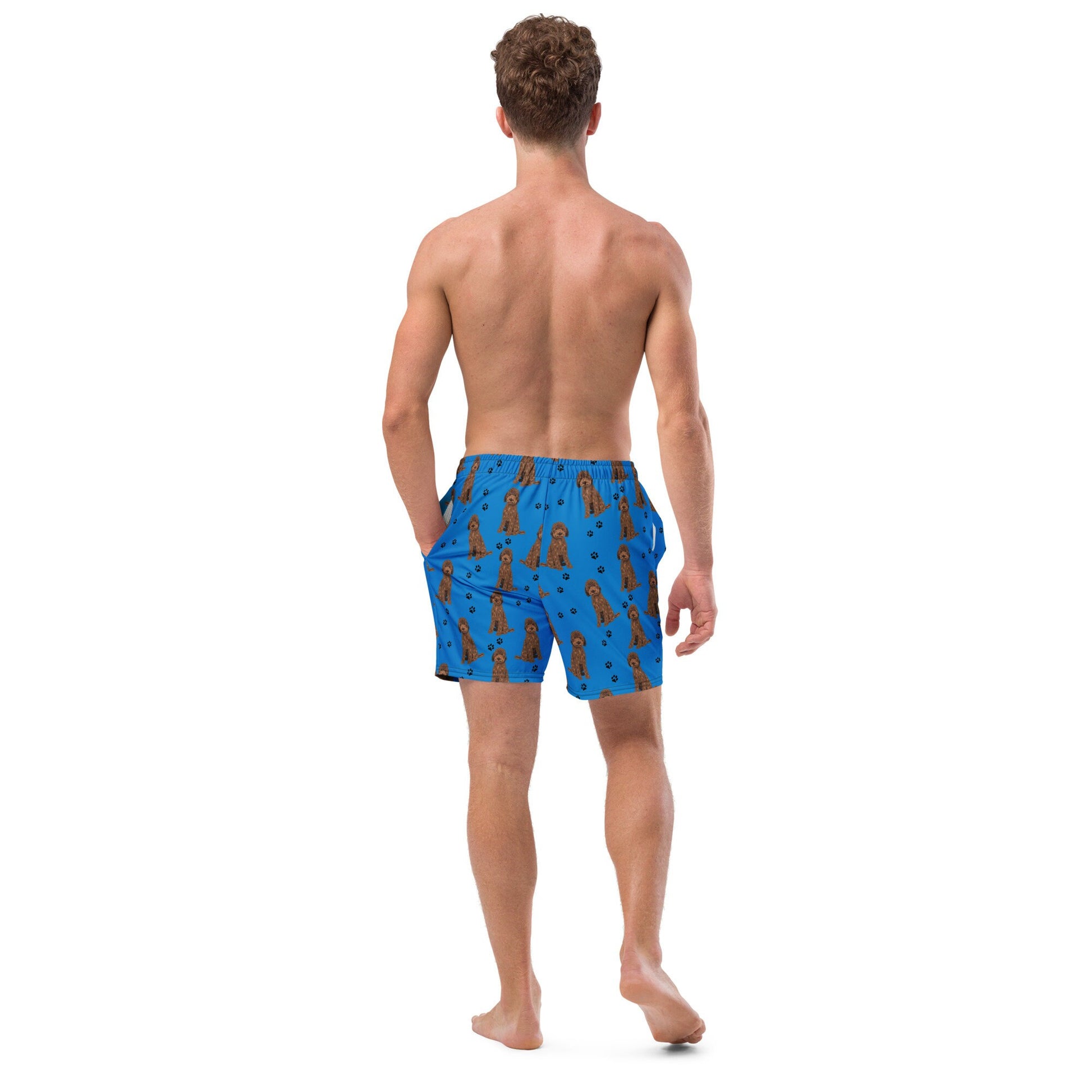 Chocolate Goldendoodle Swim Shorts For Men ywd4kc-br.myshopify.com