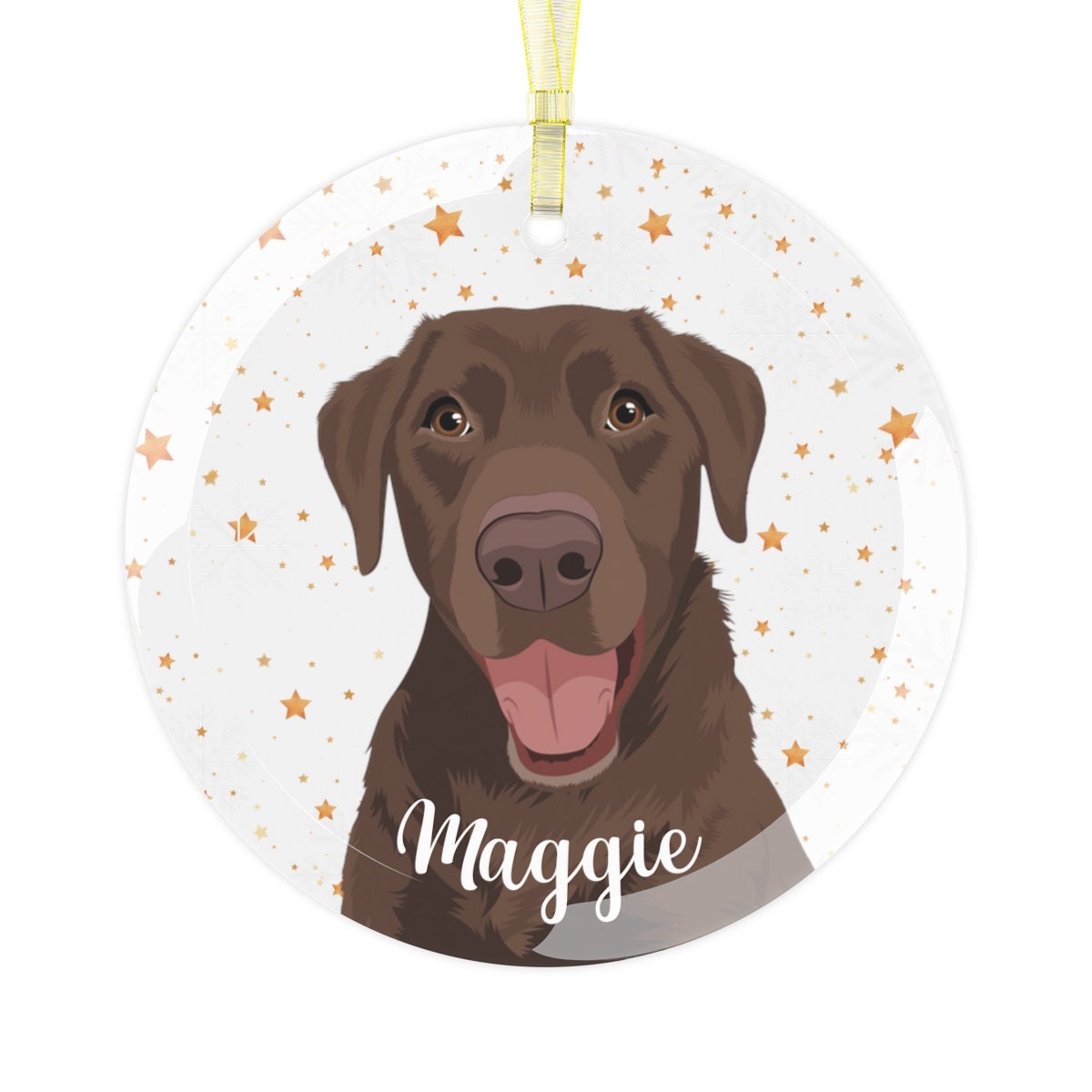 Chocolate Labrador Glass Ornament | Elegant Dog Tree Decor ywd4kc-br.myshopify.com