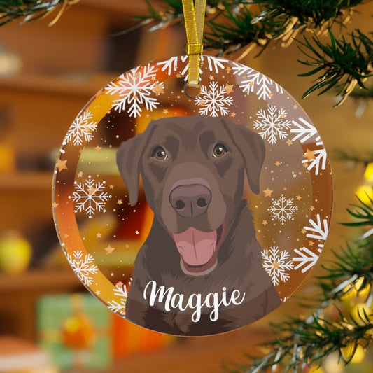 Chocolate Labrador Glass Ornament | Elegant Dog Tree Decor ywd4kc-br.myshopify.com