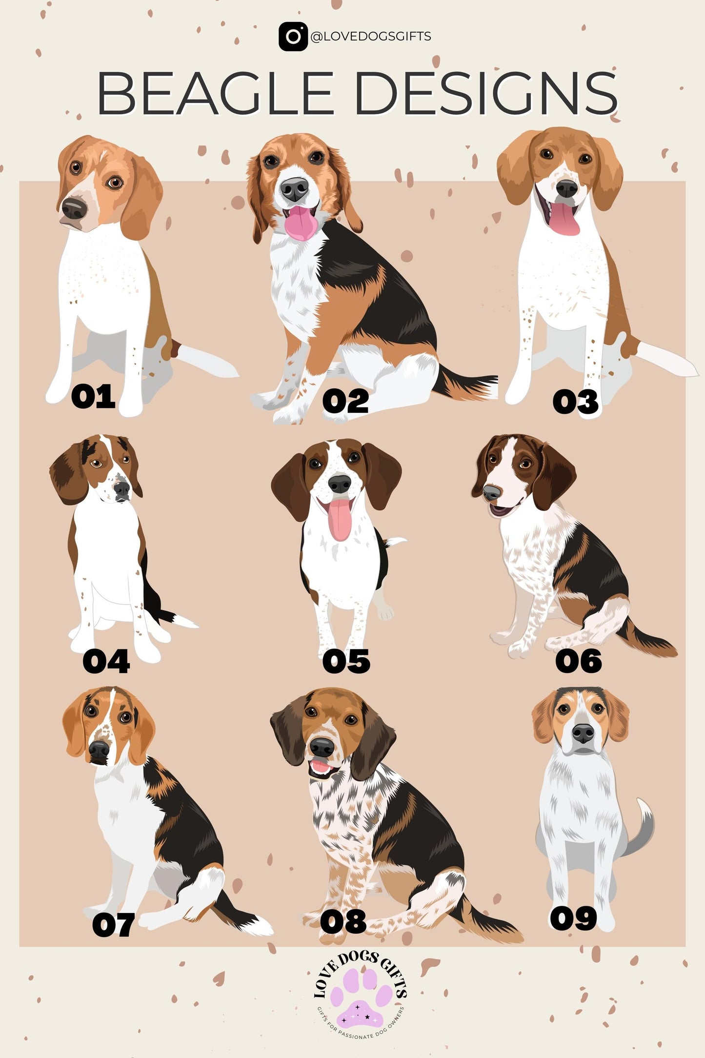 Christmas Beagle Ornament | Snowflakes and Stars ywd4kc-br.myshopify.com