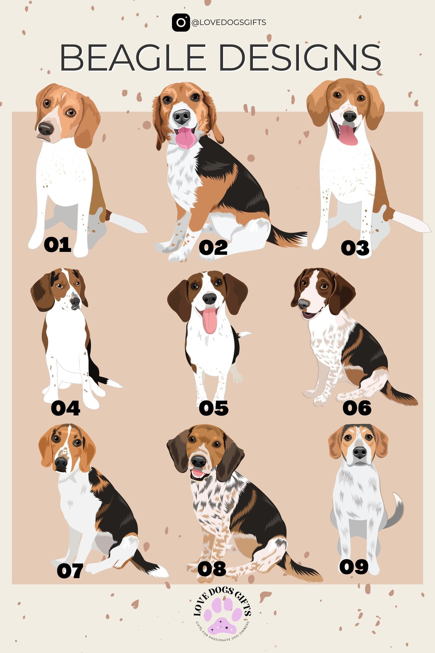 Christmas Beagle Ornament | Snowflakes and Stars ywd4kc-br.myshopify.com