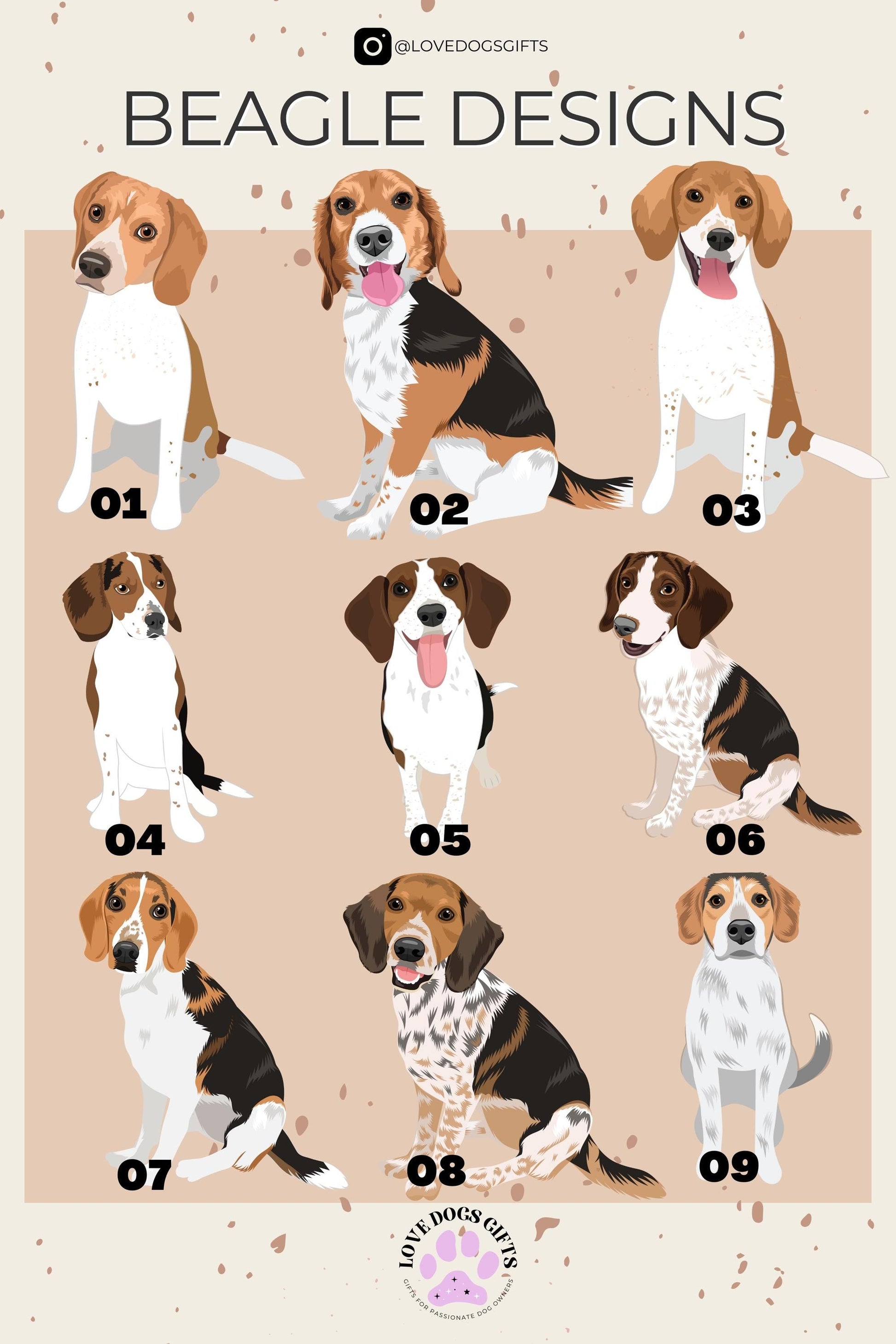 Christmas Beagle Ornament | Snowflakes and Stars ywd4kc-br.myshopify.com