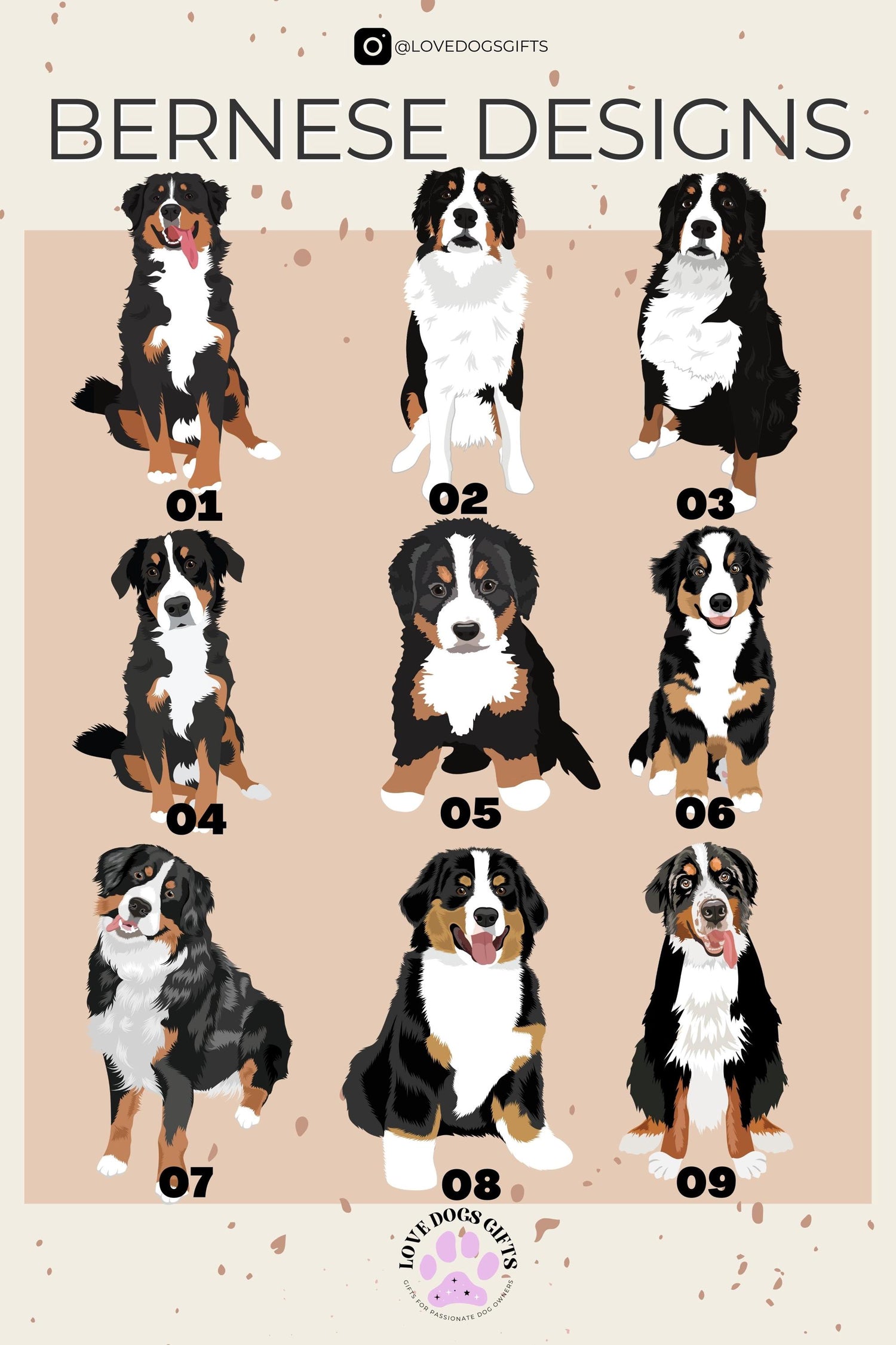 Christmas Bernese Dog Wrapping Paper Roll | 3 Sizes ywd4kc-br.myshopify.com