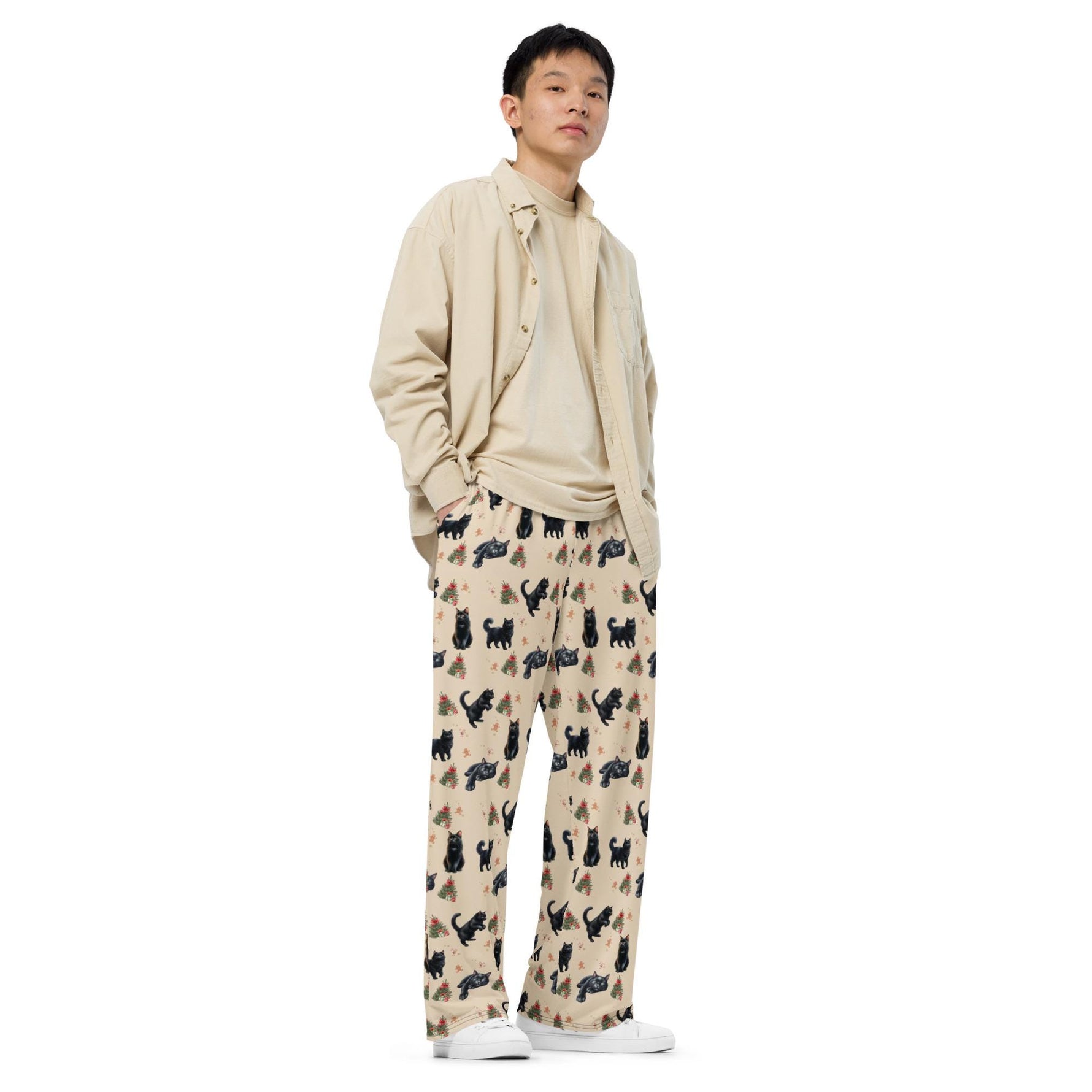 Christmas Black Cat Pajama Pants ywd4kc-br.myshopify.com