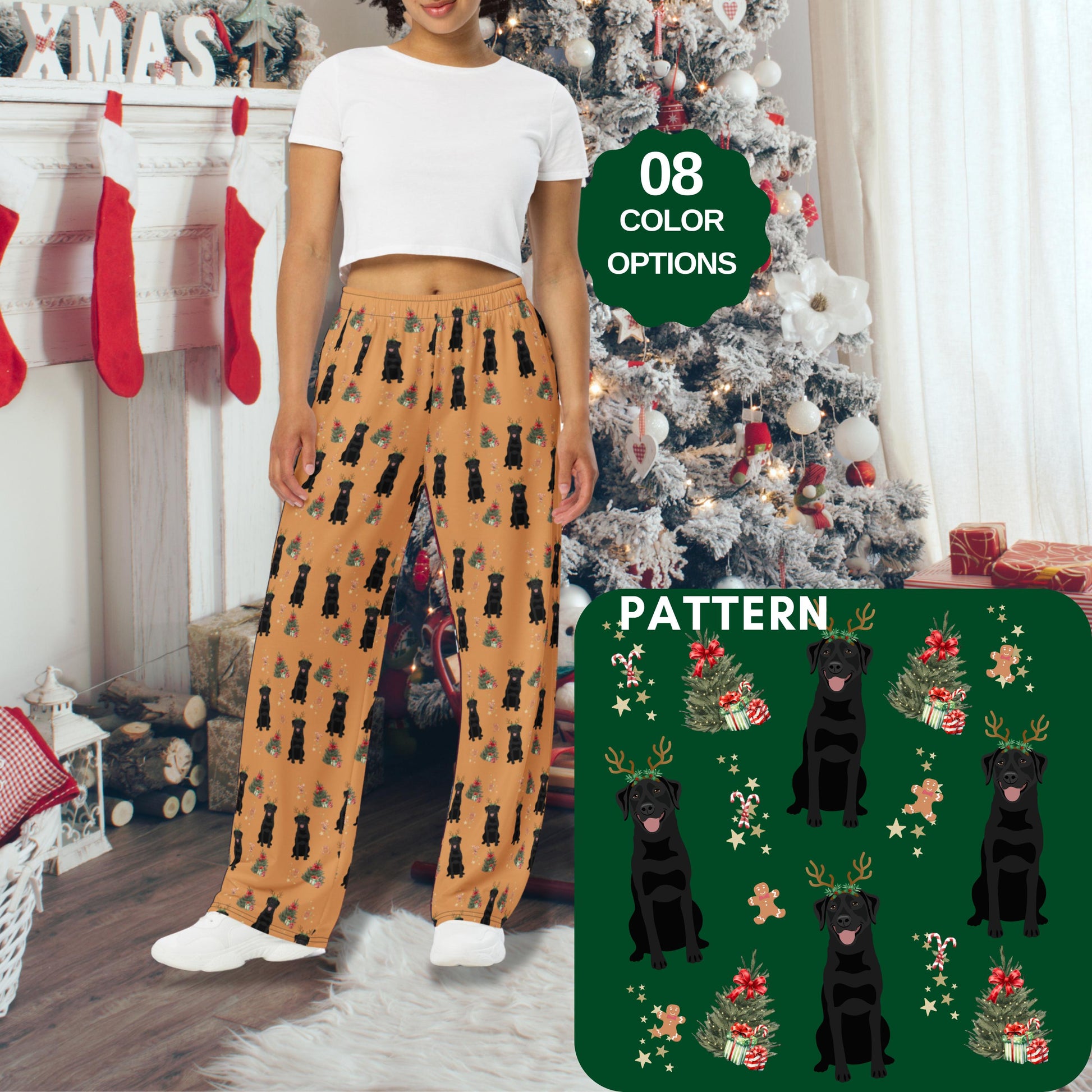 Christmas Black Labrador Pajama Pants ywd4kc-br.myshopify.com