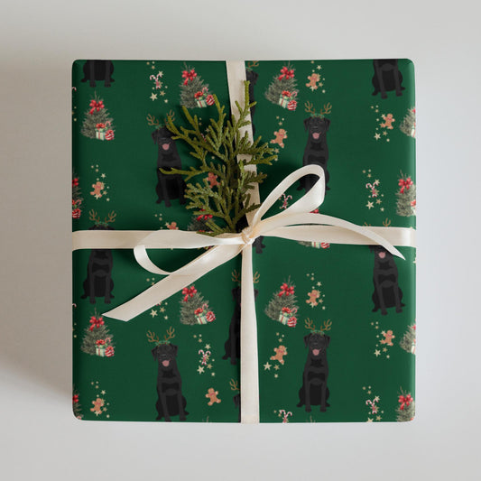 Christmas Black Labrador Wrapping Paper Sheets ywd4kc-br.myshopify.com