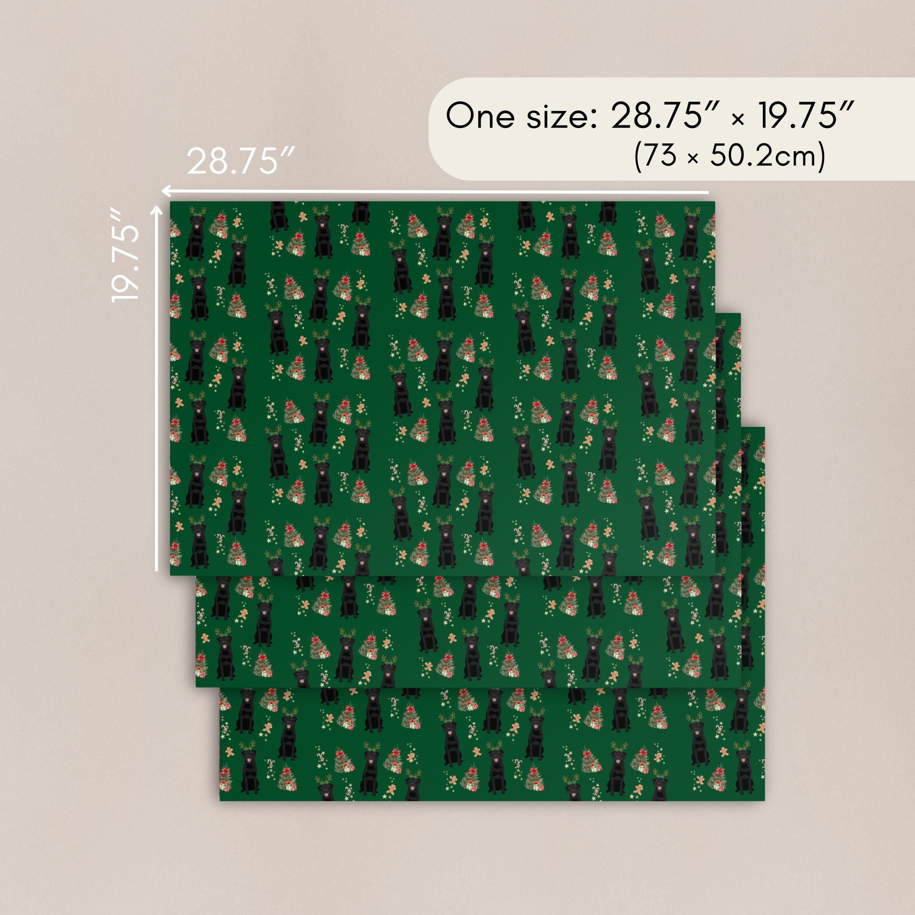 Christmas Black Labrador Wrapping Paper Sheets ywd4kc-br.myshopify.com