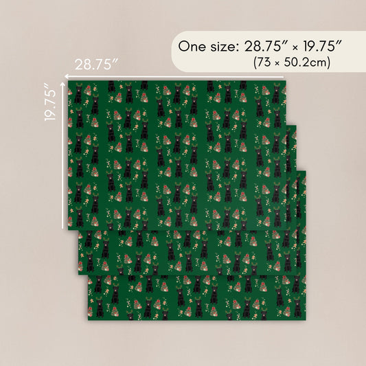 Christmas Black Labrador Wrapping Paper Sheets ywd4kc-br.myshopify.com