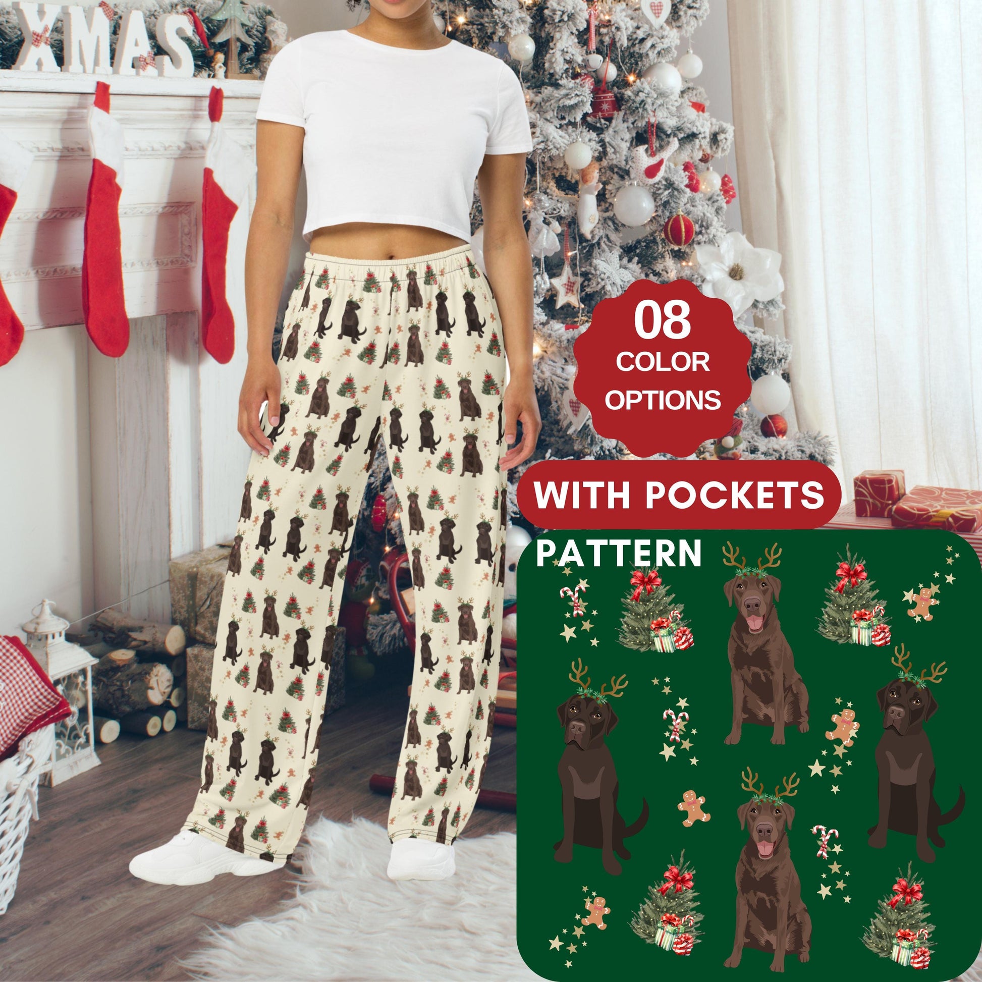 Christmas Chocolate Labrador Pajama Pants ywd4kc-br.myshopify.com