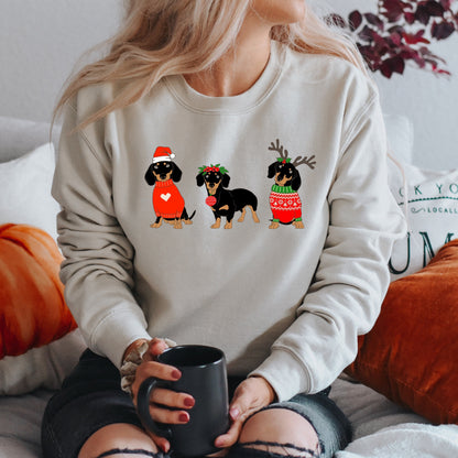 Christmas Dachshund sweatshirt, doxie mama, black tan dachshund gift, doxie shirt, sausage dog, dog mom crewneck, xmas, mom birthday gift ywd4kc-br.myshopify.com