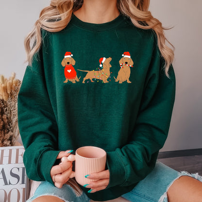 Christmas Dachshund sweatshirt, doxie mama, tan dachshund gift, doxie shirt, sausage dog, dog mom crewneck, xmas gift, wife birthday gift ywd4kc-br.myshopify.com