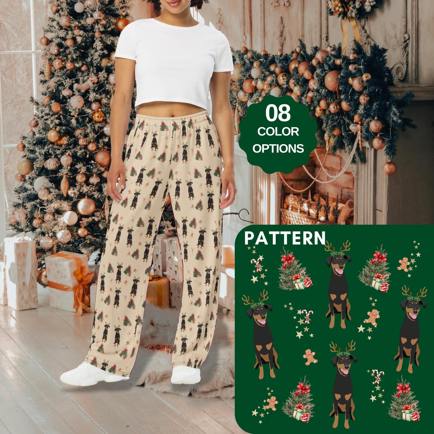 Christmas Doberman Pajama Pants ywd4kc-br.myshopify.com