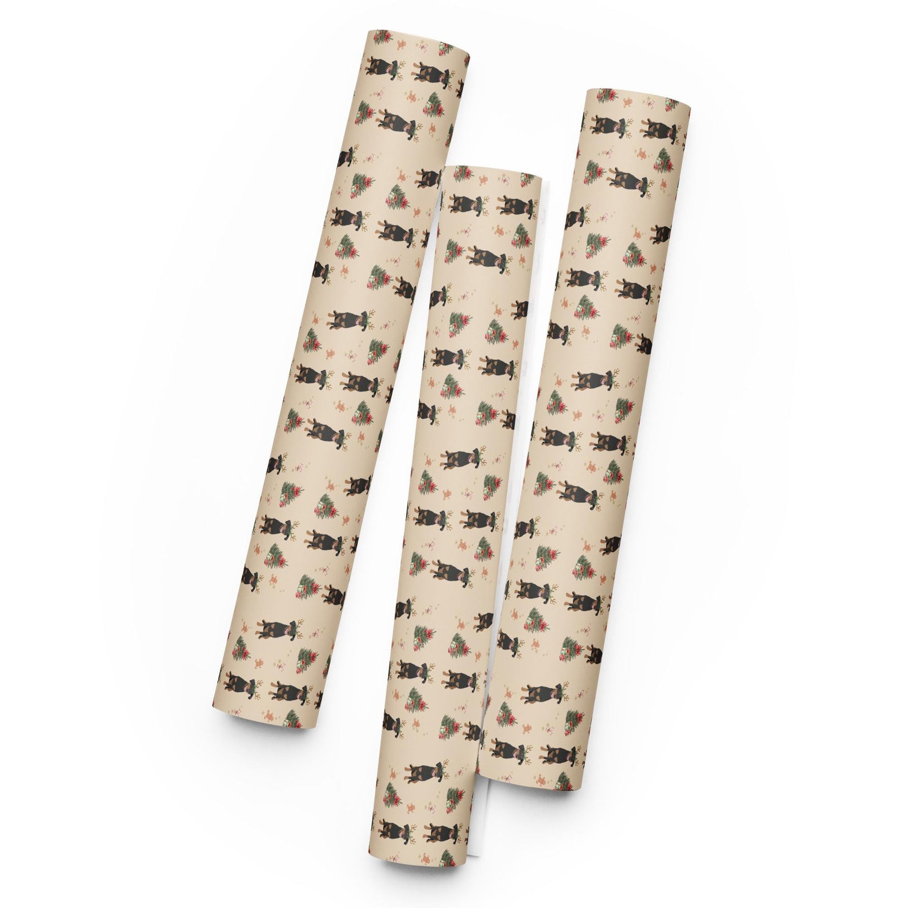 Christmas Doberman Wrapping Paper Sheets ywd4kc-br.myshopify.com