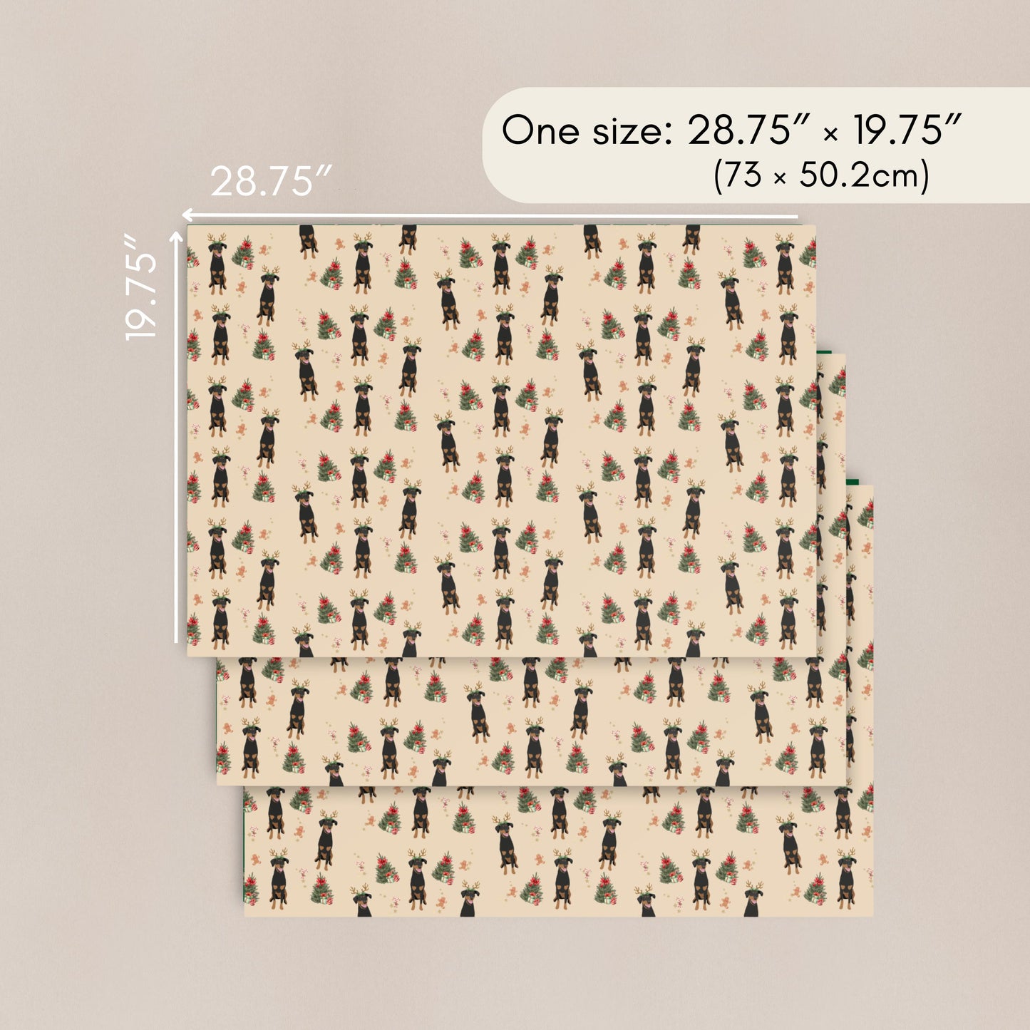 Christmas Doberman Wrapping Paper Sheets ywd4kc-br.myshopify.com